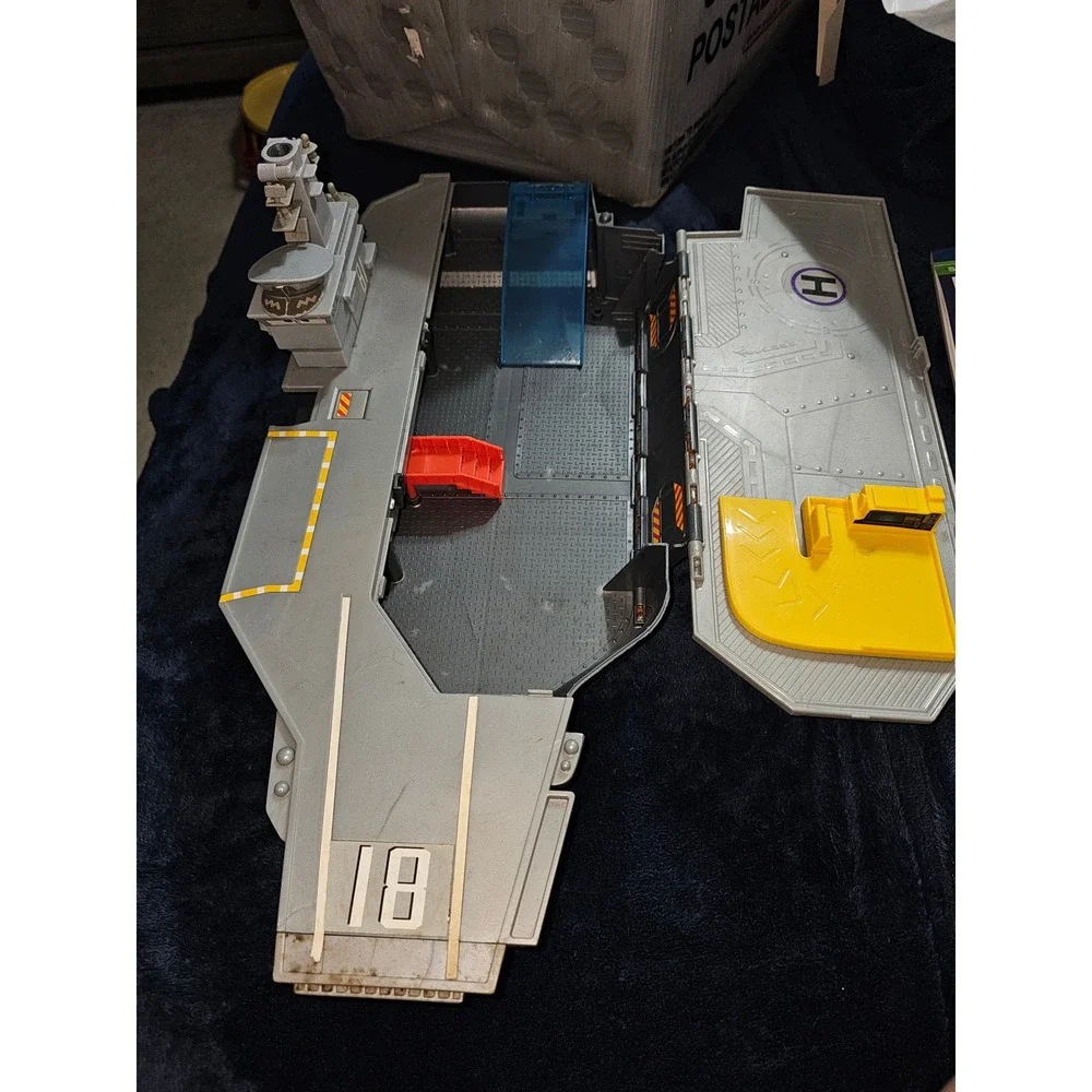 Vintage Micro Machines Aircraft Carrier Playset No 18 Military Ship Gray 90s Toy